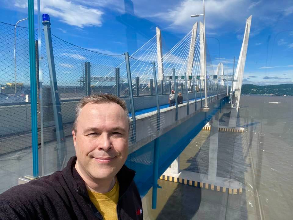 A pause while biking across the M̶a̶r̶i̶o̶ ̶C̶u̶o̶m̶o̶ ̶B̶r̶i̶d̶g̶e̶ Tappan Zee Bridge (For those of us who grew up in Tarrytown, it will forever be The Tap).